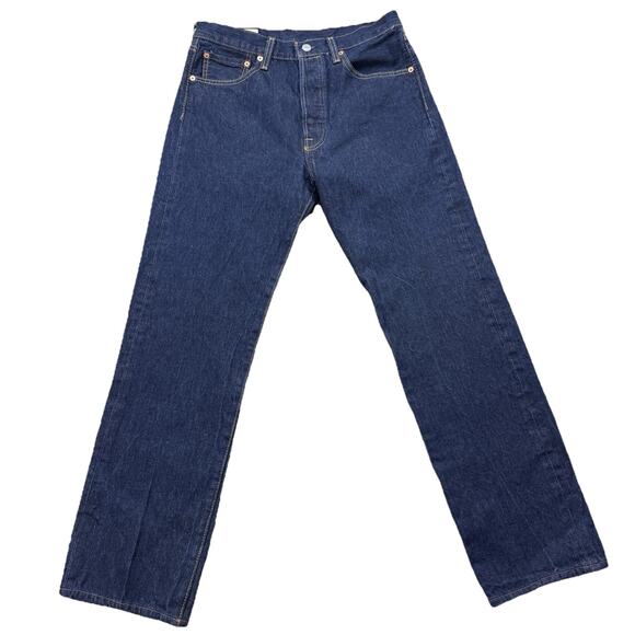 Levi's 501 Original Fit Jeans Mens 33x31 Dark Wash Button Fly Straight Classic - Picture 1 of 15